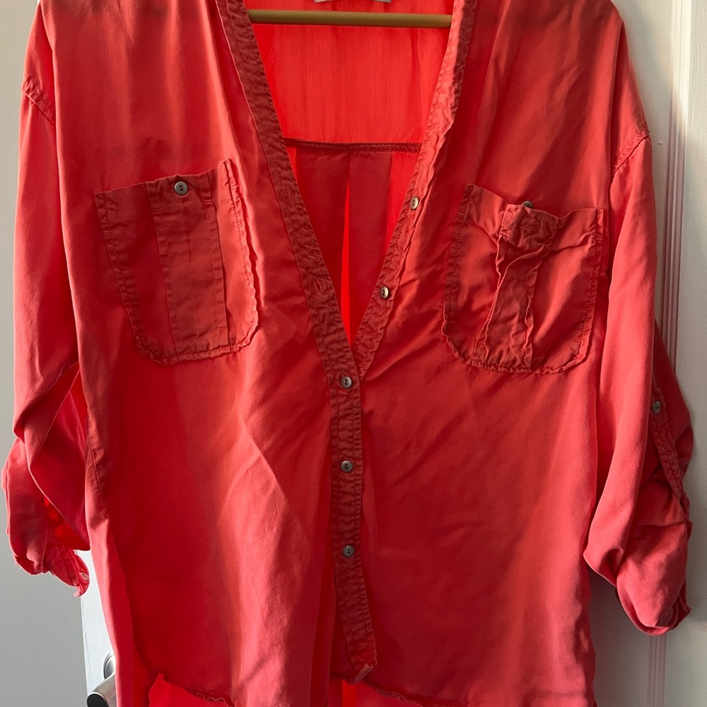 Zara Bright Coral Top